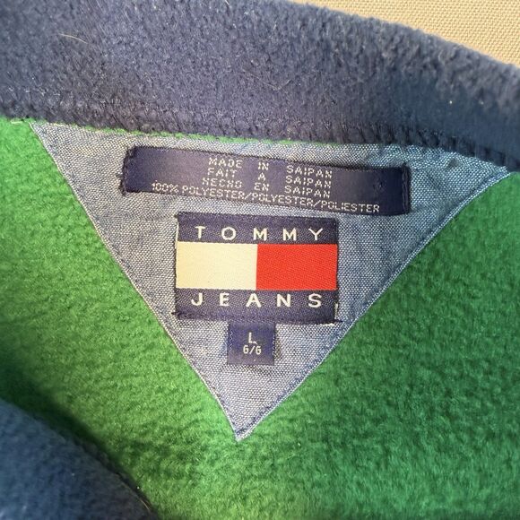 Vintage Tommy Hilfiger Tommy Jeans Mens Sweatshirt Size Large 90s Green - Picture 4 of 6